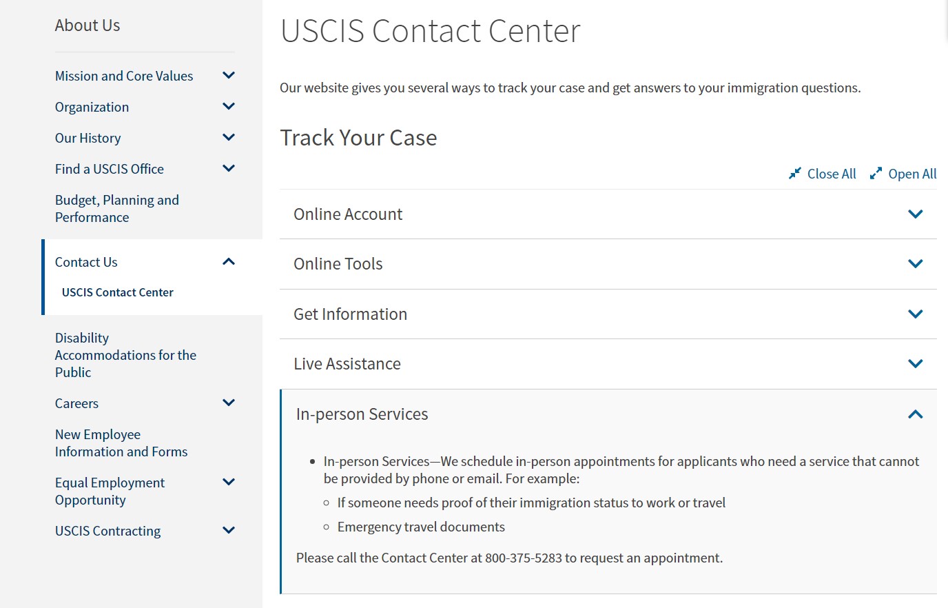 uscis contact number speak to a person